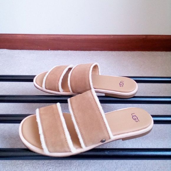 UGG Women Evalita Genuine Shearling Sandal NEW - Picture 3 of 7